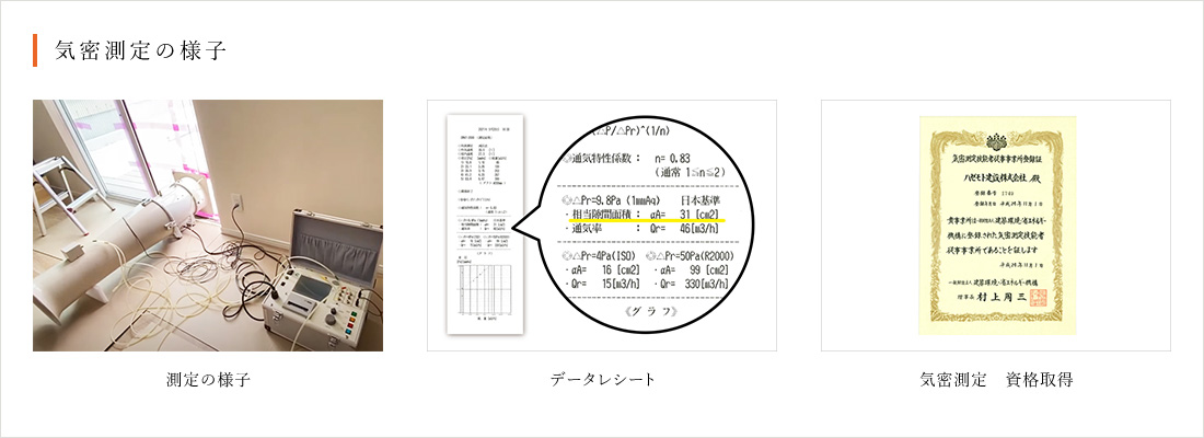 気密測定の様子