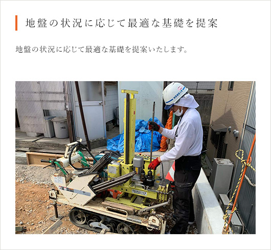 地盤の状況に応じて最適な基礎を提案